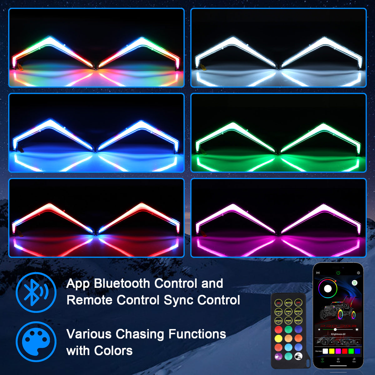 RGB RZR Fang Lights Compatible with 2019 2020 2021 2022 2023