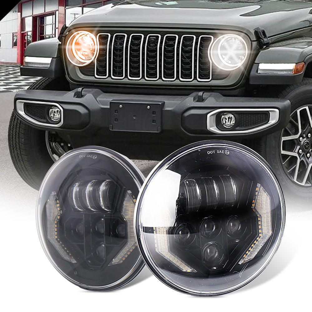 7 Inch LED Headlights High and Low Beam Daytime Steering