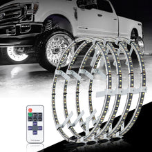 Load image into Gallery viewer, Super Bright 6500K Pure White LED Wheel Ring Lights for Trucks Cars SUV Pickup Vehicles Offroad | Double-Sided Sngle Row