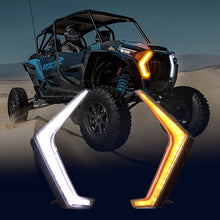 Load image into Gallery viewer, Grille Fang Lights Front Signature Accent Lights Compatible with 2019 - 2023 Polaris RZR XP 1000 XP Turbo | LED White DRL &amp; Amber Turn Signal