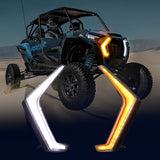 Grille Fang Lights Front Signature Accent Lights Compatible with 2019 - 2023 Polaris RZR XP 1000 XP Turbo | LED White DRL & Amber Turn Signal