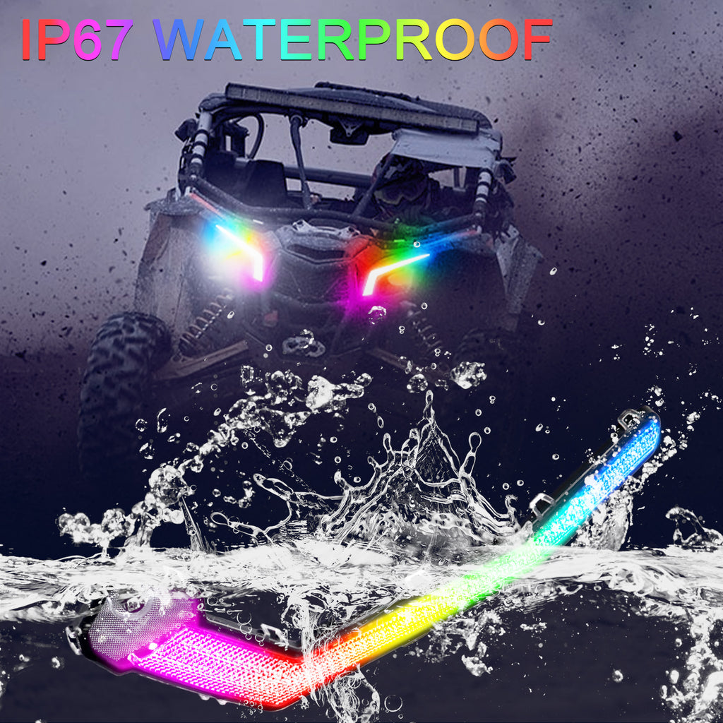 RGB X3 Fang Lights Compatible with Can Am Maverick X3 XDS XRS Max Turbo 2017-2023 | APP & Remote Control Multicolor LED with Music Sync