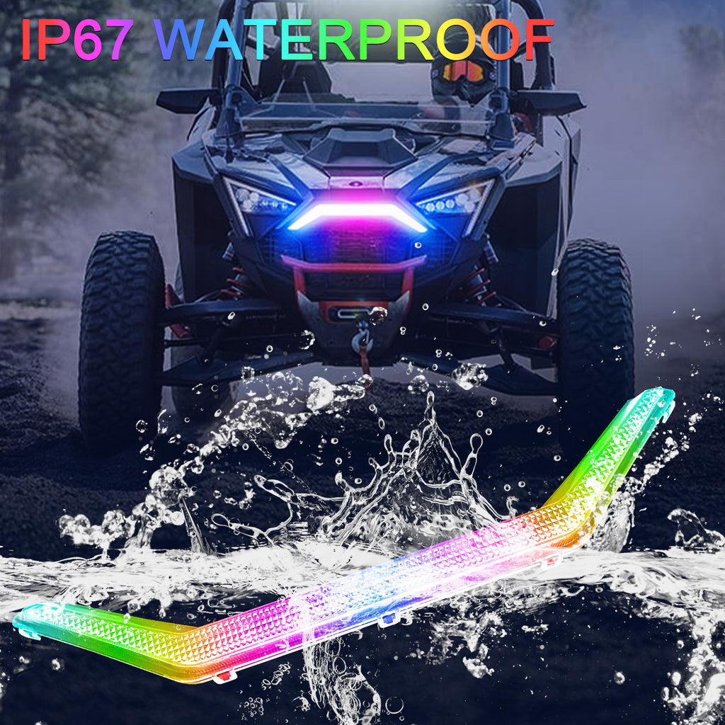 RGB RZR PRO Front Accent Light Compatible with 2020-2024 Polaris RZR PRO XP/4/ RZR PRO R/RZR Turbo | APP & Remote Control & Music Sync Modes