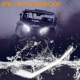 X3 Front Signature Accent Fang Lights Compatible with Can Am Maverick X3 XDS XRS Max Turbo R 2017 2018 2019 2020 2021 2022 2023 | LED White DRL & Amber Turn Signal