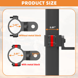 2PCS 360° Adjustable Heavy Duty Aluminum Whip Light Mount, 1.65''-2'' Roll Cage Brackets for UTV ATV Polaris Can Am