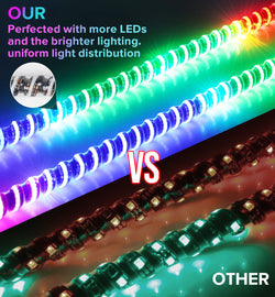 2PCS COB LED Whip Light (App&Remote) | DIY RGB Chasing | IP67 Waterproof | Quick Install for UTV/ATV/Truck