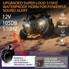 UTV ATV Street Legal Turn Signal Kit with Horn Pre-Wired Plug and Play Compatible Polaris RZR Ranger Can-Am Maverick X3