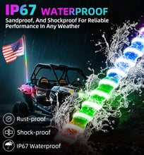 Load image into Gallery viewer, 2PCS COB LED Whip Light (App&amp;Remote) | DIY RGB Chasing | IP67 Waterproof | Quick Install for UTV/ATV/Truck