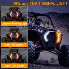 Load image into Gallery viewer, Grille Fang Lights Front Signature Accent Lights Compatible with 2019 - 2023 Polaris RZR XP 1000 XP Turbo | LED White DRL &amp; Amber Turn Signal