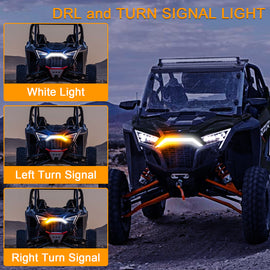 RZR PRO Front Accent Light Compatible with 2020-2024 Polaris RZR PRO XP/4/ RZR PRO R/RZR Turbo | LED White DRL & Amber Turn Signal