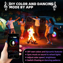 Load image into Gallery viewer, Single Row RGB LED Wheel Ring Lights for Trucks Pickups Cars Offroad | 178+DIY Dynamic Modes w/Turn Signal Braking and Reverse Function