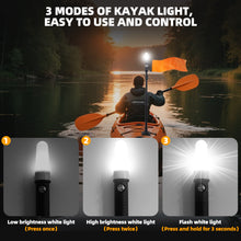 Load image into Gallery viewer, Tavaray Kayak Light with Orange Flag Pole Kit | 360° LED White Navigation Light