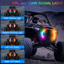 Load image into Gallery viewer, RGB RZR Fang Lights Compatible with 2019 2020 2021 2022 2023 Polaris RZR XP 1000 XP Turbo | APP &amp; Remote Control Multicolor LED with Music Sync