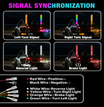 Load image into Gallery viewer, 2PCS COB Fat Whip Lights - App &amp; Remote Control, Brake/Signal/Reverse Sync, Spiral RGB Chasing for UTV ATV Polaris RZR Can-Am