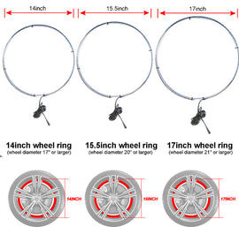 Super Bright 6500K Pure White LED Wheel Ring Lights for Trucks Cars SUV Pickup Vehicles Offroad | Double-Sided Sngle Row