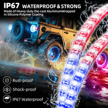 Load image into Gallery viewer, Single Row RGB LED Wheel Ring Lights for Trucks Pickups Cars Offroad | 178+DIY Dynamic Modes w/Turn Signal Braking and Reverse Function