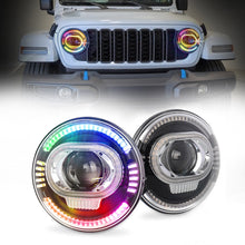 Load image into Gallery viewer, 7 Inch RGB LED Headlights with Turn Signal Lights Hi/Lo Beam 2PCS