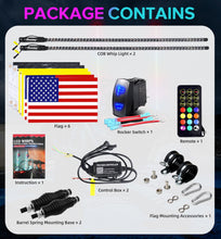 Load image into Gallery viewer, 2PCS COB LED Whip Light (App&amp;Remote) | DIY RGB Chasing | IP67 Waterproof | Quick Install for UTV/ATV/Truck