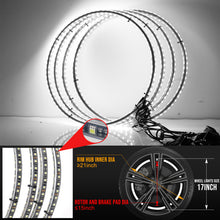 Load image into Gallery viewer, Super Bright 6500K Pure White LED Wheel Ring Lights for Trucks Cars SUV Pickup Vehicles Offroad | Double-Sided Sngle Row