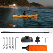 Load image into Gallery viewer, Tavaray Kayak Light with Orange Flag Pole Kit | 360° LED White Navigation Light