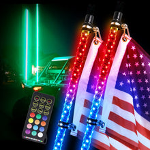 Load image into Gallery viewer, RF Remote Control  Dacning/Chasing Color LED Whip Lights for ATV/UTV/SXS