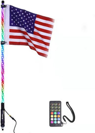 RF Remote Control Dancing/Chasing Color LED Whip Lights for Truck